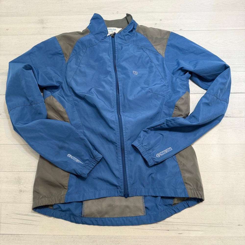 Pearl Izumi women's blue and gray lightweight cycling windbreaker jacket medium